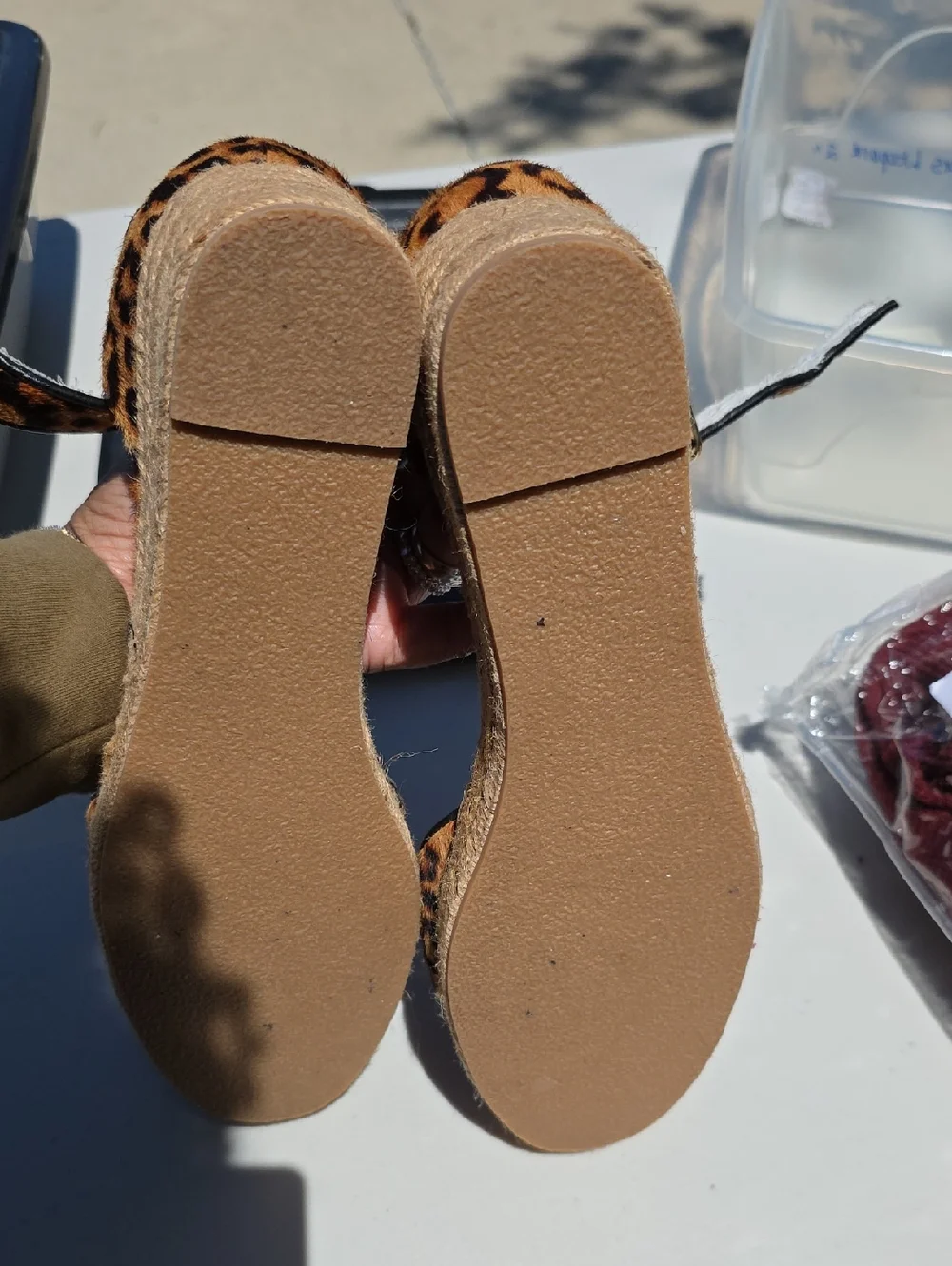 Jack Rogers Leopard Print Ankle Strap Wedges - Tan - Picture 5 of 5